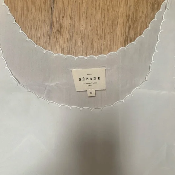 Sezane Lucie tank top blouse ecru 32 - Picture 2 of 6